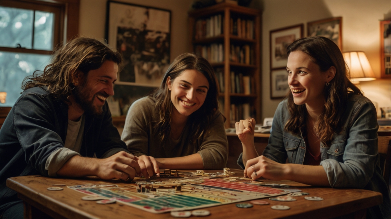 Família jogando jogos de tabuleiro